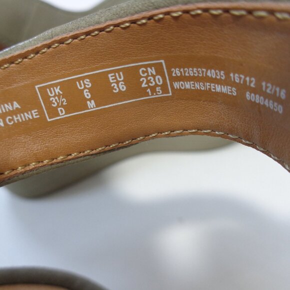 Clarks Reedly Juno Sandals Nubuck Wedge Sage Green Adjustable Straps Women's 6M - Picture 4 of 10